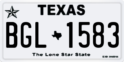 TX license plate BGL1583