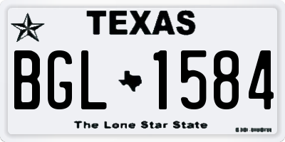 TX license plate BGL1584