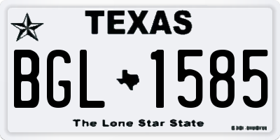 TX license plate BGL1585