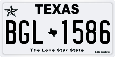 TX license plate BGL1586