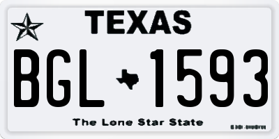 TX license plate BGL1593