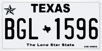 TX license plate BGL1596