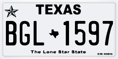 TX license plate BGL1597