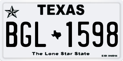 TX license plate BGL1598