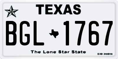 TX license plate BGL1767