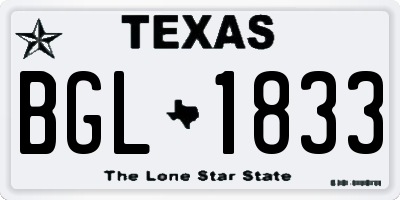 TX license plate BGL1833