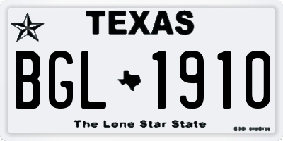 TX license plate BGL1910