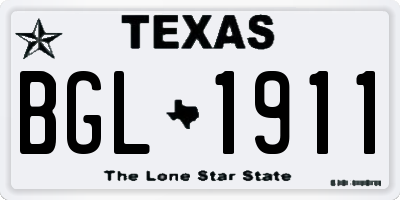 TX license plate BGL1911