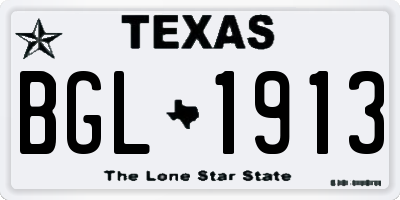 TX license plate BGL1913
