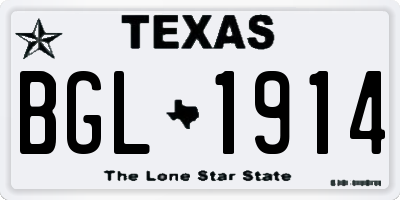 TX license plate BGL1914