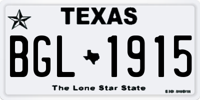 TX license plate BGL1915