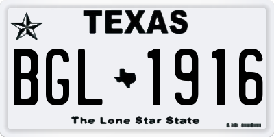 TX license plate BGL1916