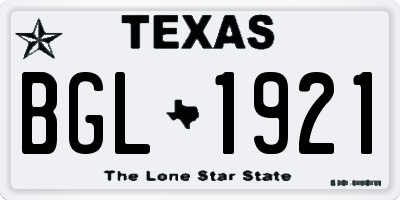 TX license plate BGL1921
