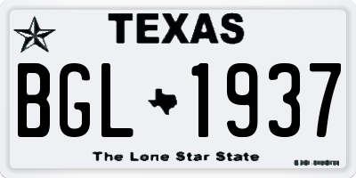 TX license plate BGL1937