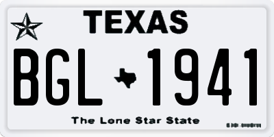 TX license plate BGL1941