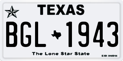 TX license plate BGL1943