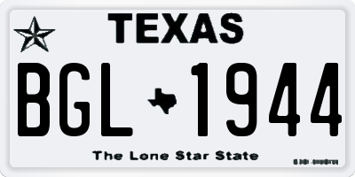 TX license plate BGL1944
