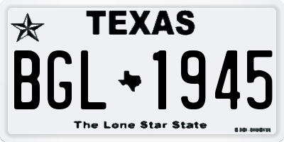 TX license plate BGL1945