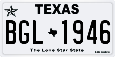 TX license plate BGL1946