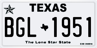 TX license plate BGL1951