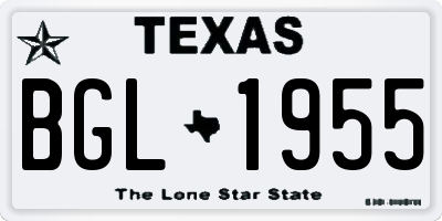 TX license plate BGL1955