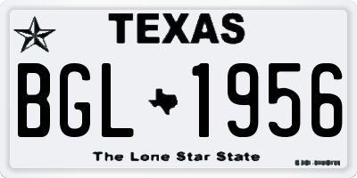 TX license plate BGL1956