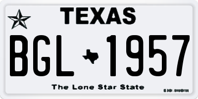 TX license plate BGL1957