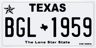 TX license plate BGL1959