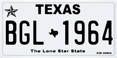 TX license plate BGL1964