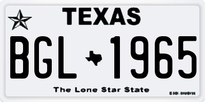 TX license plate BGL1965