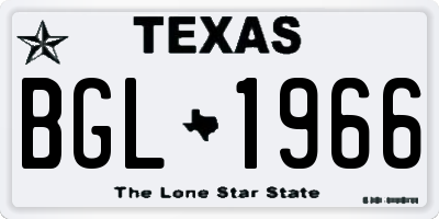 TX license plate BGL1966