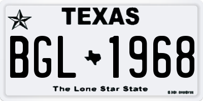 TX license plate BGL1968