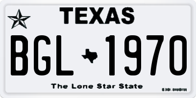 TX license plate BGL1970