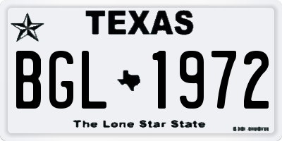 TX license plate BGL1972