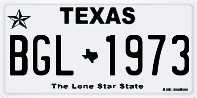 TX license plate BGL1973