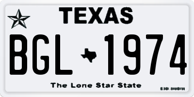 TX license plate BGL1974