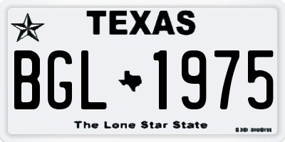 TX license plate BGL1975