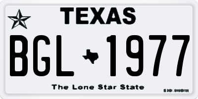 TX license plate BGL1977