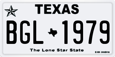 TX license plate BGL1979