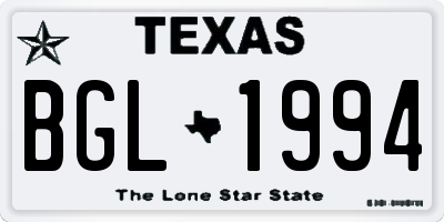 TX license plate BGL1994
