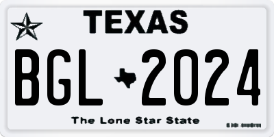 TX license plate BGL2024