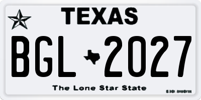 TX license plate BGL2027