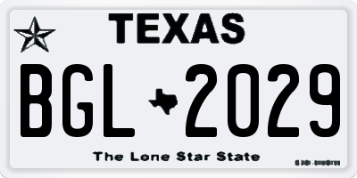 TX license plate BGL2029