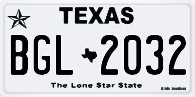 TX license plate BGL2032