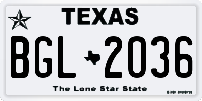 TX license plate BGL2036