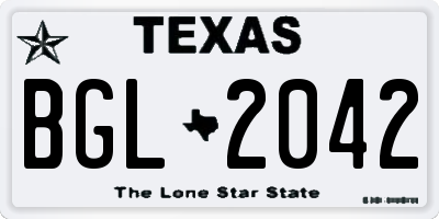 TX license plate BGL2042