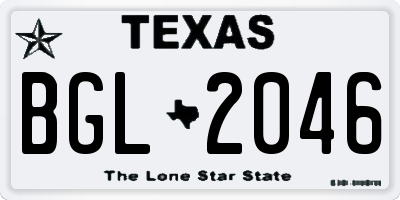 TX license plate BGL2046