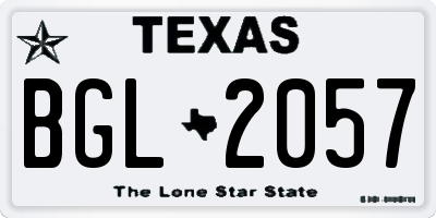 TX license plate BGL2057