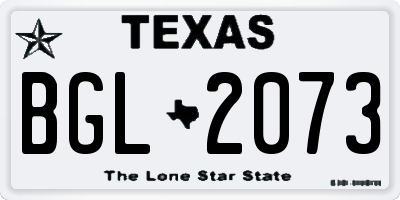 TX license plate BGL2073
