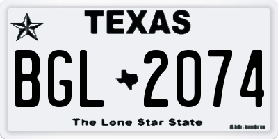 TX license plate BGL2074
